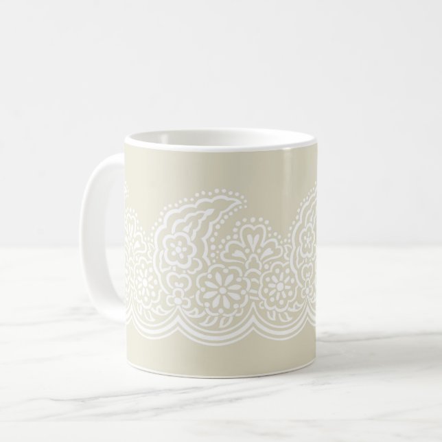 Paisley on Ivory Coffee Mug (Front Left)