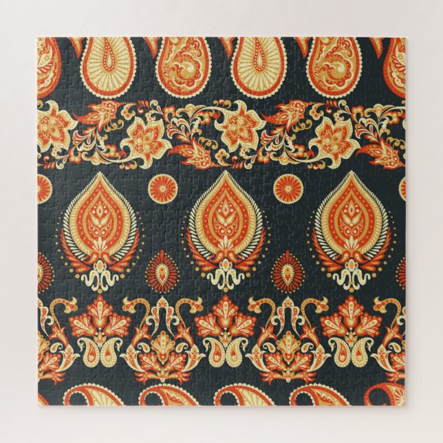 Paisley Oriental Ethnic Fabric Jigsaw Puzzle (Vertical)