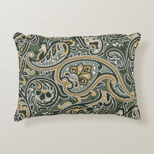 Paisley Oriental Ethnic, Vintage Seamless. Decorative Cushion