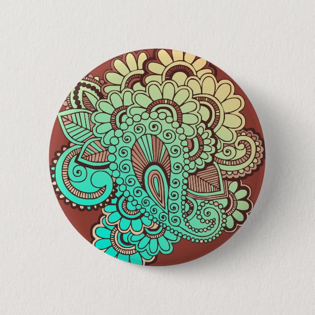 Paisley Ornaments I + your backgr. & ideas 6 Cm Round Badge (Front)
