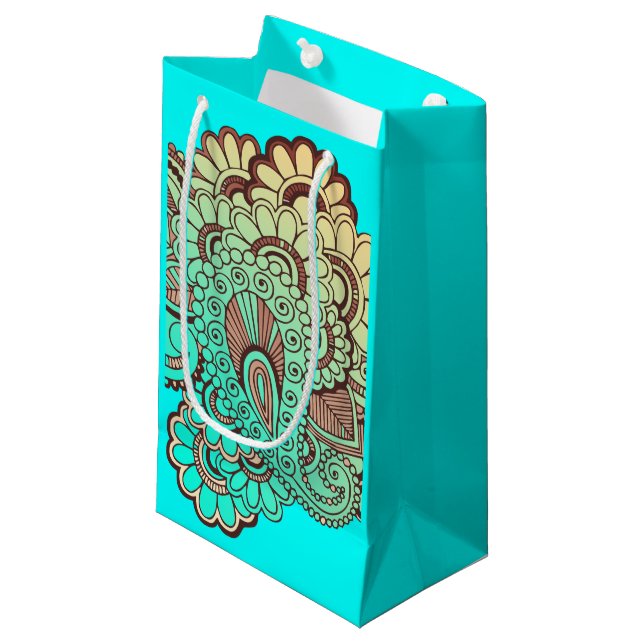 Paisley Ornaments I + your backgr. & ideas Small Gift Bag (Front Angled)