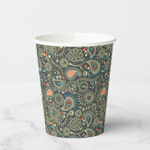 Paisley Pattern 3 Paper Cups