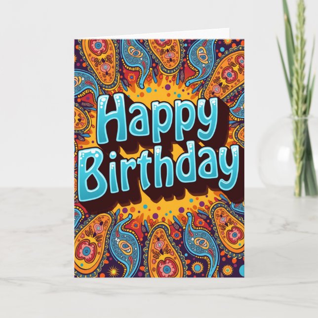 Paisley Pattern Birthday Card (Front)