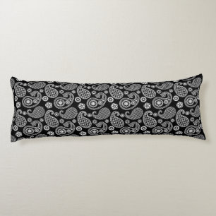 Paisley pattern, Black and White Body Cushion