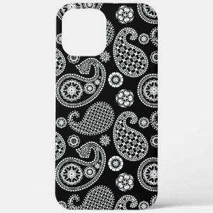 Paisley pattern, Black and White iPhone 12 Pro Max Case