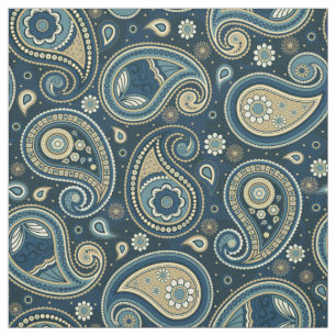 Paisley pattern blue teal colour fabric