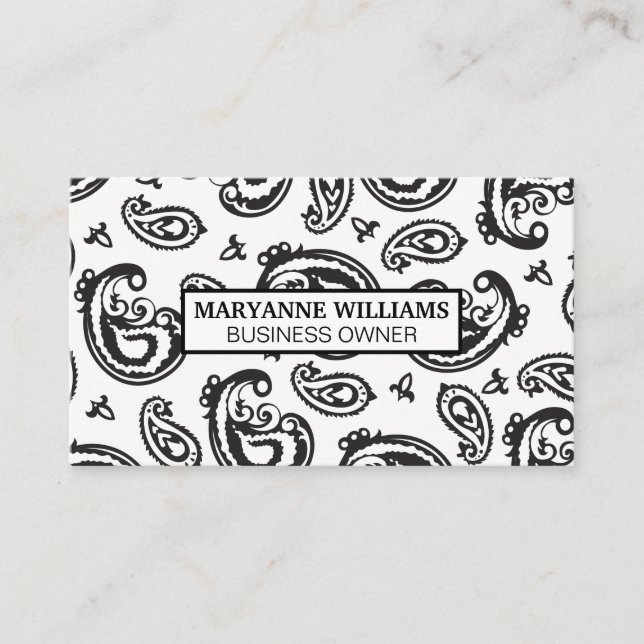 Paisley Pattern Business Card (Front)