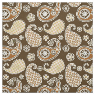 Paisley pattern, Chocolate Brown and Tan Fabric