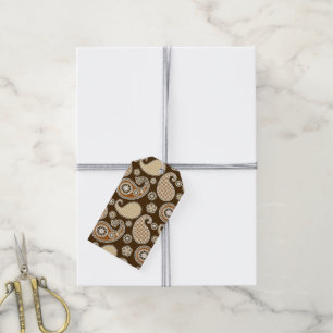 Paisley pattern, Chocolate Brown and Tan Gift Tags