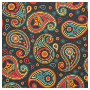 Paisley pattern colourful fabric