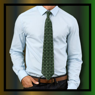 Paisley Pattern Dark Green Tie