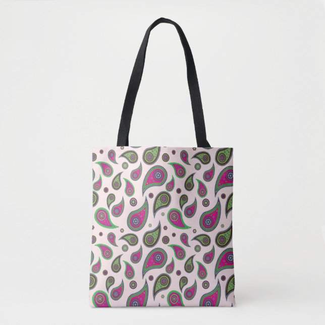 Paisley Pattern Design Tote Bags (Front)