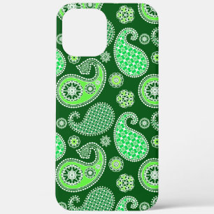 Paisley pattern, Emerald and Jade Green iPhone 12 Pro Max Case