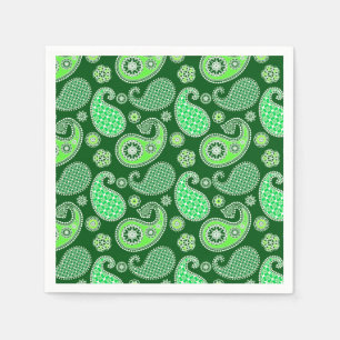 Paisley pattern, Emerald and Jade Green Napkin