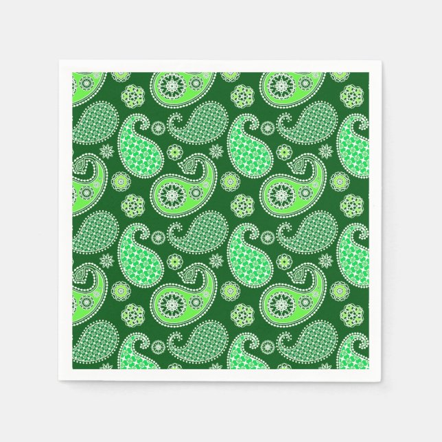 Paisley pattern, Emerald and Jade Green Napkin (Front)