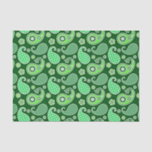 Paisley pattern, Emerald and Jade Green Tissue Paper