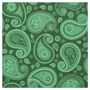 Paisley pattern green fabric