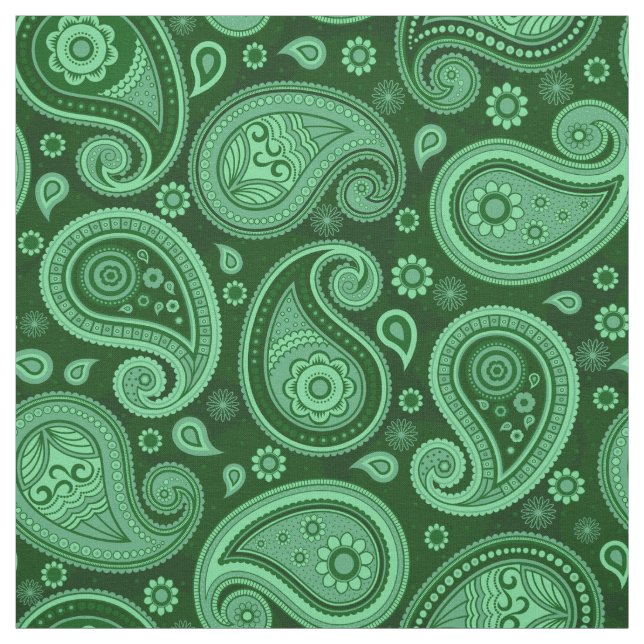 Paisley pattern green fabric (Swatch)