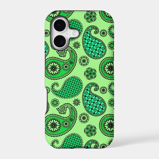 Paisley pattern, jade and mint green (Back)