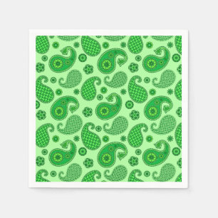 Paisley Pattern, Lime and Emerald Green Napkin