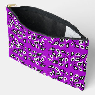 Paisley pattern on purple accessory pouch