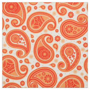 Paisley pattern orange and red fabric