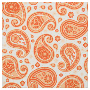 Paisley pattern orange colour fabric