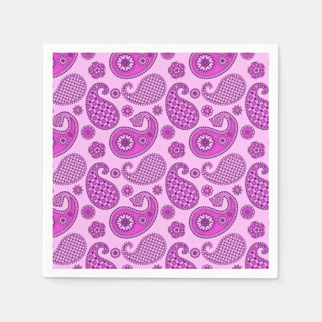 Paisley pattern, orchid and amethyst purple napkin (Front)