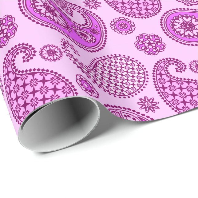 Paisley pattern, orchid and amethyst purple wrapping paper (Roll Corner)