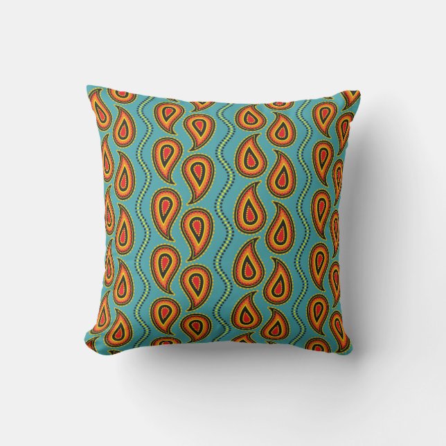 Paisley pattern,ornamental fabric texture indian s cushion (Front)
