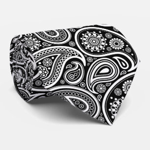 Paisley Pattern, Persian Paisley, Black and White Tie
