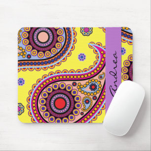 Paisley Pattern, Persian Paisley, Boteh, Your Name Mouse Pad