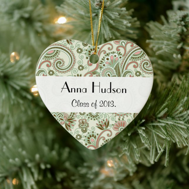 Paisley Pattern, Persian Paisley, Graduation Ceramic Tree Decoration (Tree)