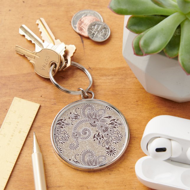 Paisley Pattern, Persian Paisley, Oriental Paisley Key Ring (Desk)