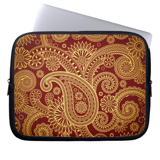 Paisley Pattern, Persian Paisley, Oriental Paisley Laptop Sleeve (Front)