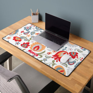 Paisley Pattern Personalised Script Name  Desk Mat