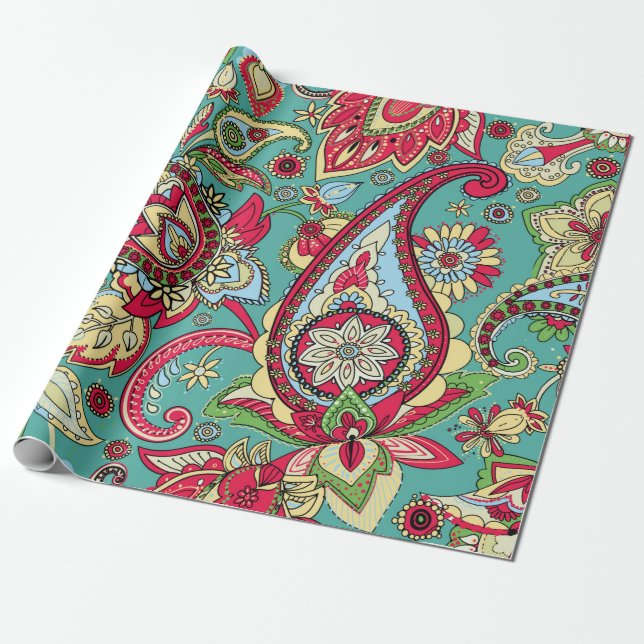 Paisley pattern. Seamless oriental pattern based o Wrapping Paper (Unrolled)