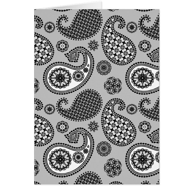 Paisley pattern, shades of grey, black and white (Front)