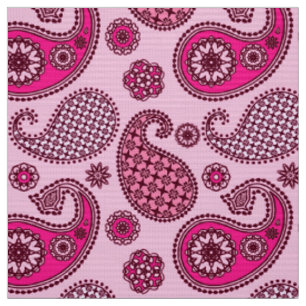 Paisley pattern, shades of light to deep pink fabric