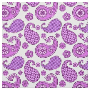 Paisley pattern, violet, purple and white fabric