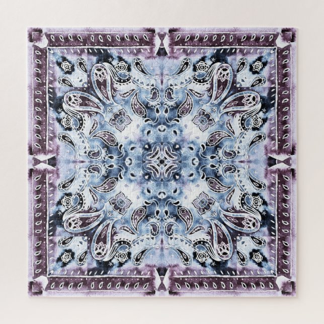 Paisley pattern: watercolor, hand-drawn shawl desi jigsaw puzzle (Vertical)