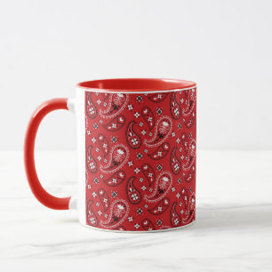 Paisley Pattern with Red Background-23214 Mug