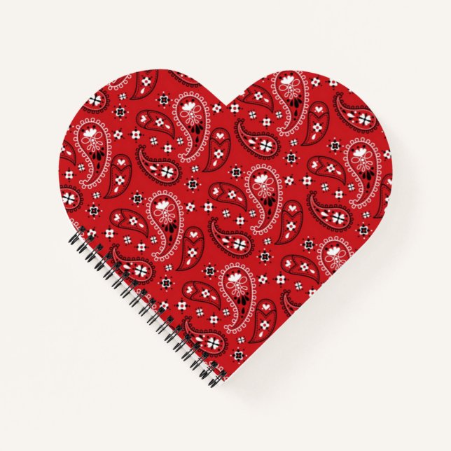 Paisley Pattern with Red Background-23214 Notebook (Front)
