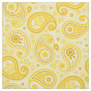 Paisley pattern yellow colour fabric