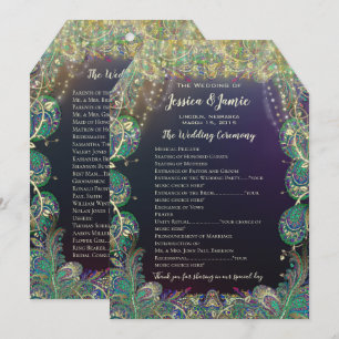 Paisley Peacock Colours Wedding Program Programme