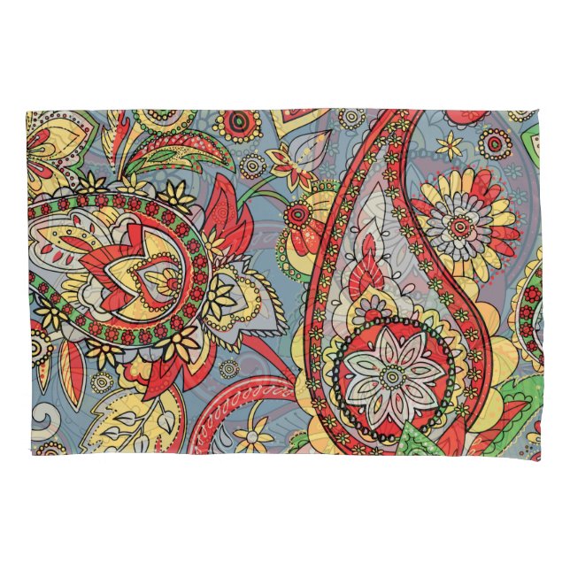 Paisley Perfection: Oriental Vintage Pattern Pillowcase (Front)