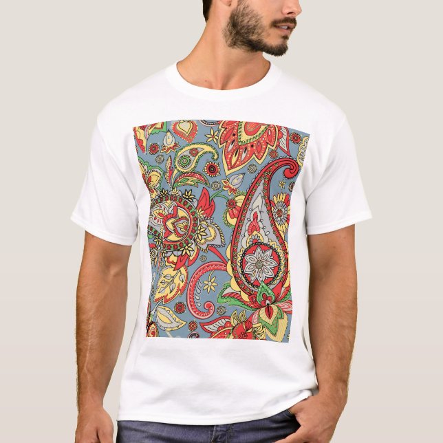 Paisley Perfection: Oriental Vintage Pattern T-Shirt (Front)