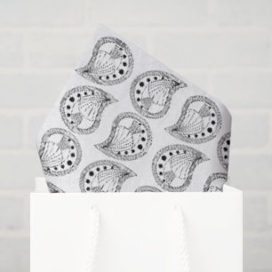 Paisley Petal Rhythm black lines Tissue Paper