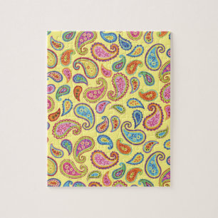 Paisley Pretty Moroccan Colorful Design Jigsaw Puzzle