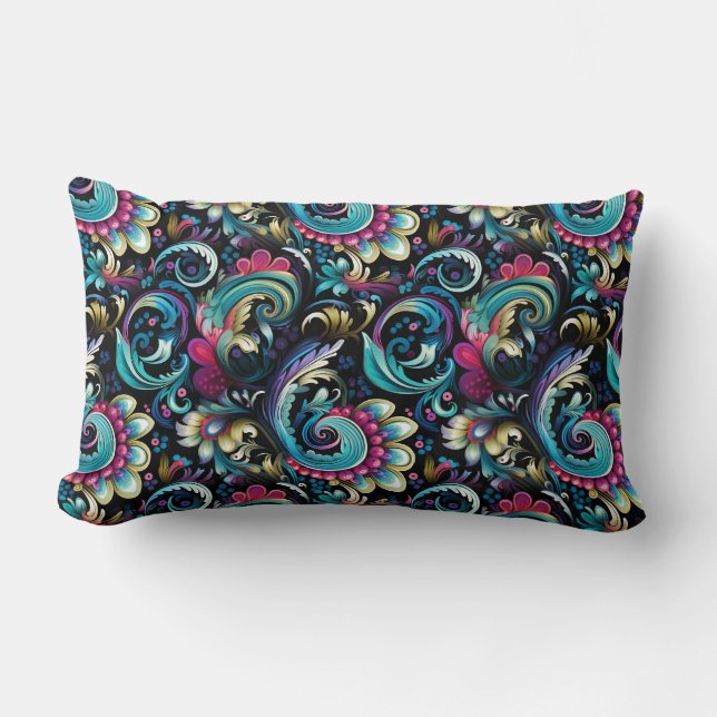 Paisley Print Lumbar Cushion (Front)